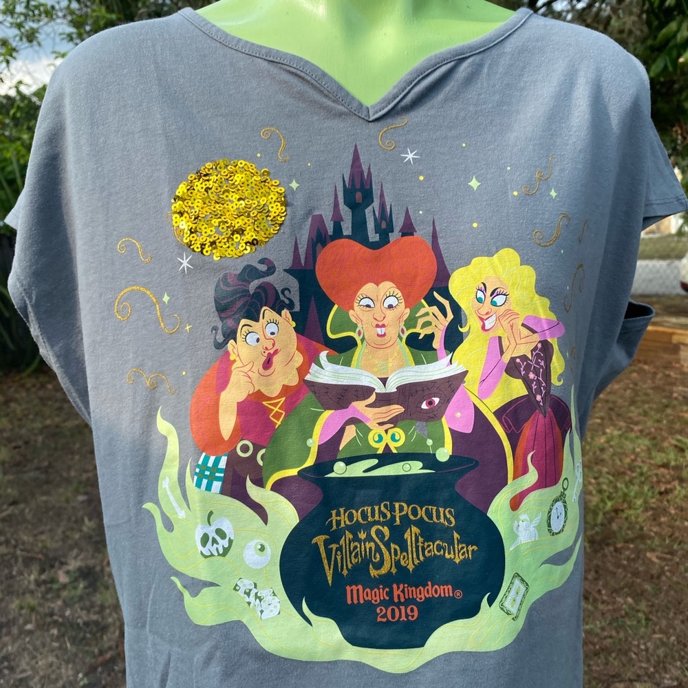 Disney Hocus Pocus Villain Spectacular Print Women’s Shirt Size L - Picture 9 of 10